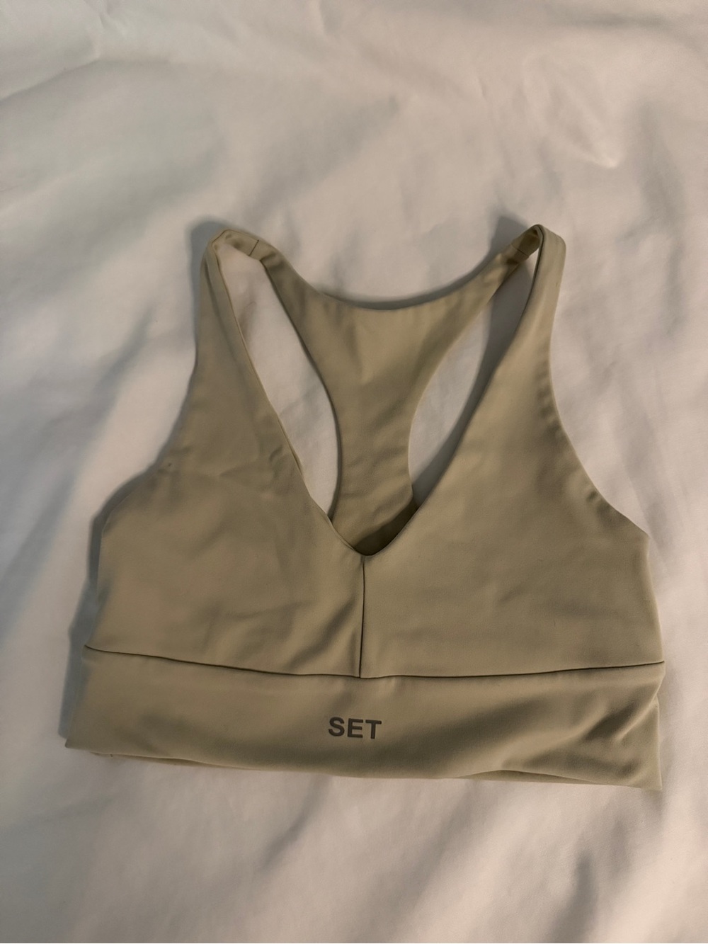 SET Active Racer V Bra in Oat Milk